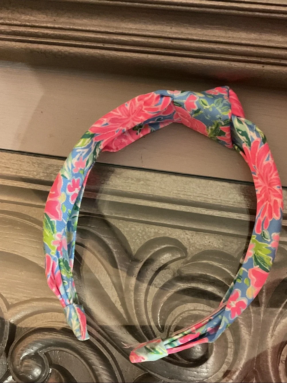 Lilly Pulitzer Pink & Blue Floral Twisted Headband